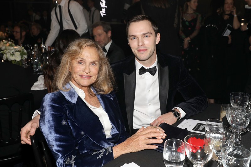 Lauren Hutton and Nicholas Hoult at british fashion awards