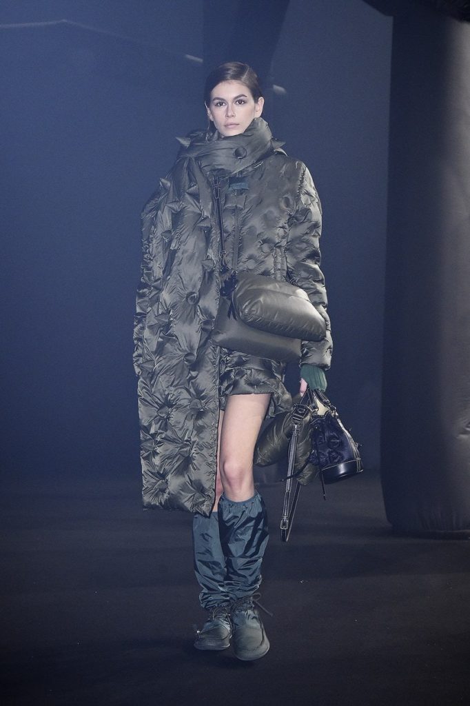 Kaia Gerber walks for Moncler autumn/winter 2020 at Milan Fashion Week on 20 February 2020